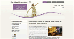 Desktop Screenshot of carolinagynecologync.com